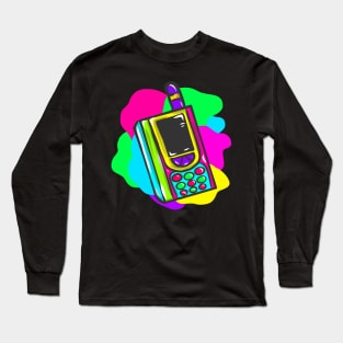 Retro neon early hippy VHS cassettes 80s 90s Long Sleeve T-Shirt